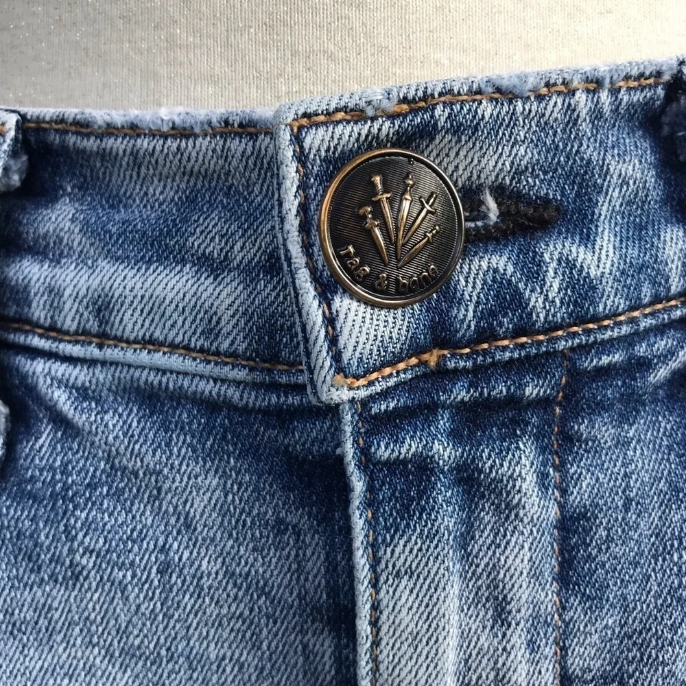 RAG & BONE High Rise Straight Leg Light Stone Wash Jeans Size 26 Zipper Fly - Picture 11 of 13